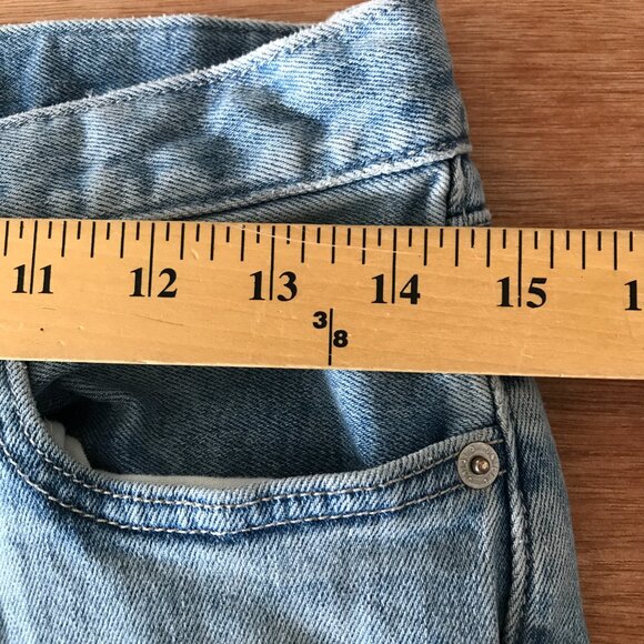 Uniqlo Slim Straight Jeans Women 28 Blue Mid Rise Kaihara Fabric Stretch Preppy - Picture 11 of 13